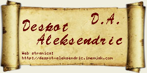 Despot Aleksendrić vizit kartica
